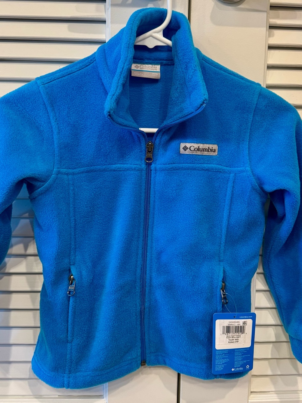 Columbia Kids Bright Blue Full-Zip Fleece Jacket with Logo
